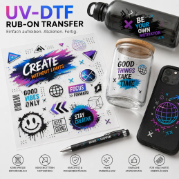 UV-DTF Transfer Rub-On – ohne Presse & sofort fertig| TechFusion3D