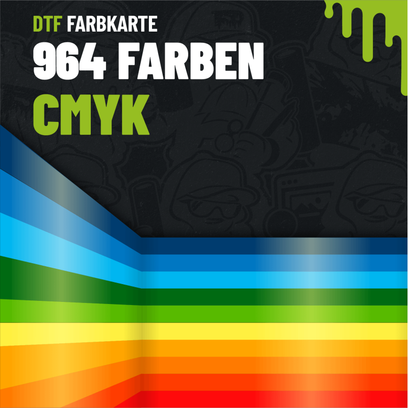 DTF-Farbkarte CMYK mit 964 Farben