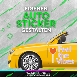 Auto Sticker mit eigenem Motiv [Matt/Glanz]