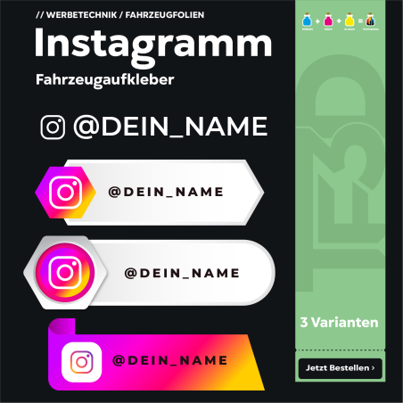 Instagramm Fahrzeug Sticker