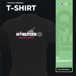 Hörlitzer Mädchen Damen T-Shirt V-Ausschnitt | Hochwertige Baumwolle