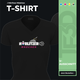 Hörlitzer Mädchen Damen T-Shirt V-Ausschnitt | Hochwertige Baumwolle