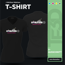 Hörlitzer Mädchen Damen T-Shirt V-Ausschnitt | Hochwertige Baumwolle