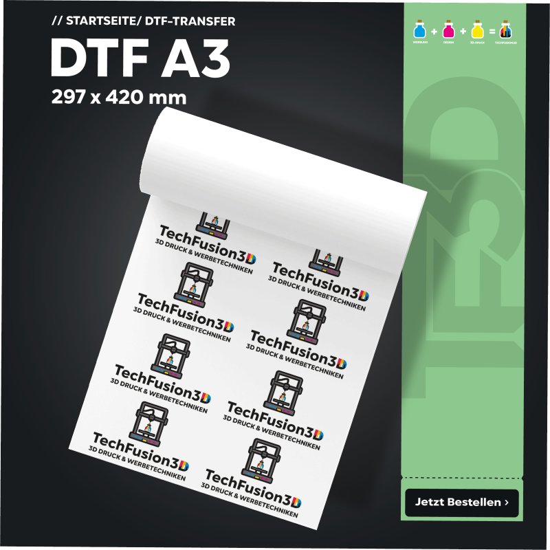 DTF-Transfer A3 - 297x420 mm DTF-Transfer A3 - 297x420 mm