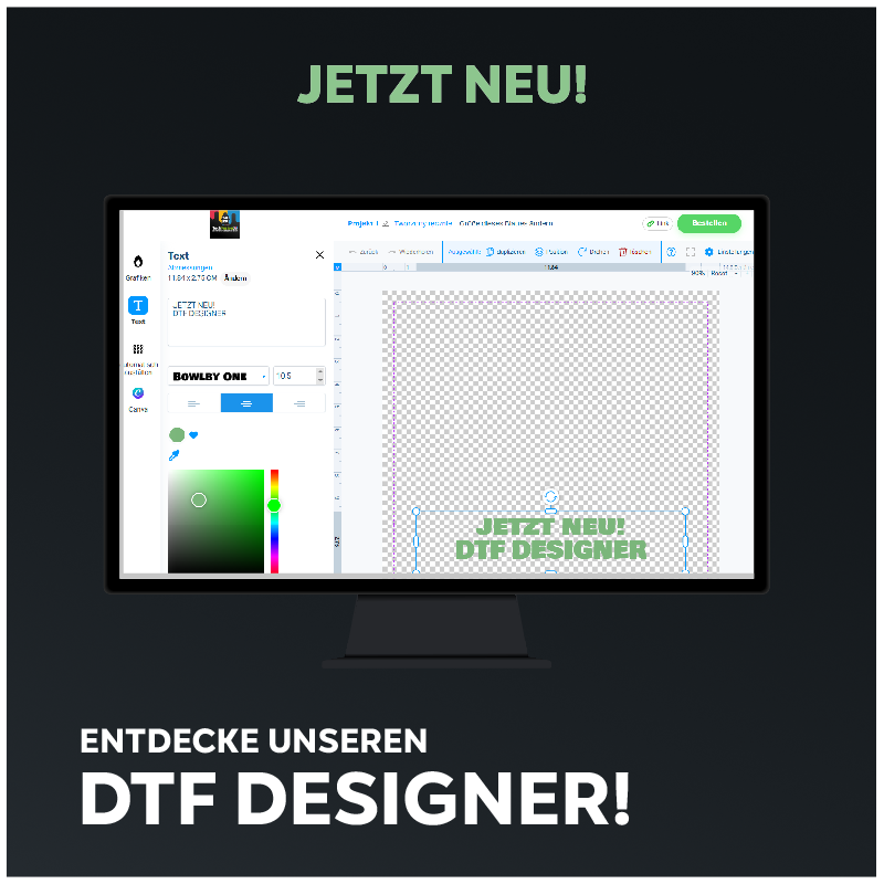 DTF Gangsheet Designer online – günstig & professionell