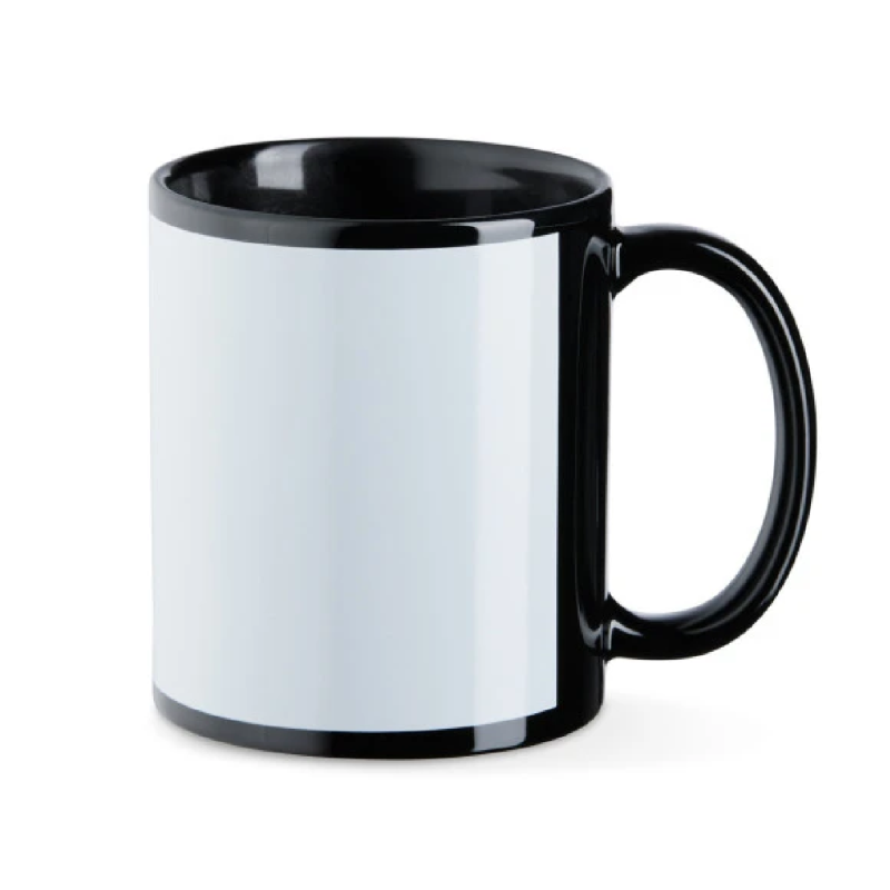 Tasse mit Druckfeld Schwarz  [B2B]