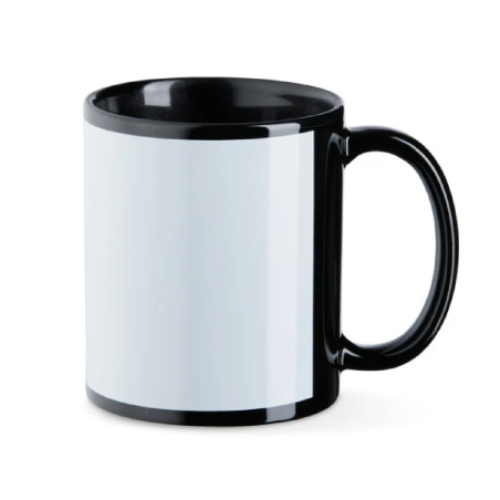 Tasse mit Druckfeld Schwarz  [B2B]